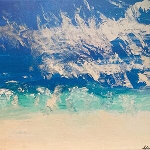 Abstract Blue and Green Art Print from my acrylic